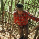 Alcvin harvesting bamboo in Nagao in 2003