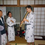 Peter Smith playing jinashi at Rryokan in Nagano after taketori