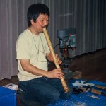 Kinya Sogawa giving us a shakuhachi construction workshop