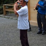 Playing in front of the Geku, Ise Grand Shrine, Mie-ken