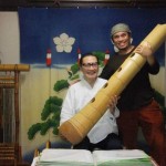 With shakuhachi master, Yoshinobu Taniguchi, Mineyama, Kyoto